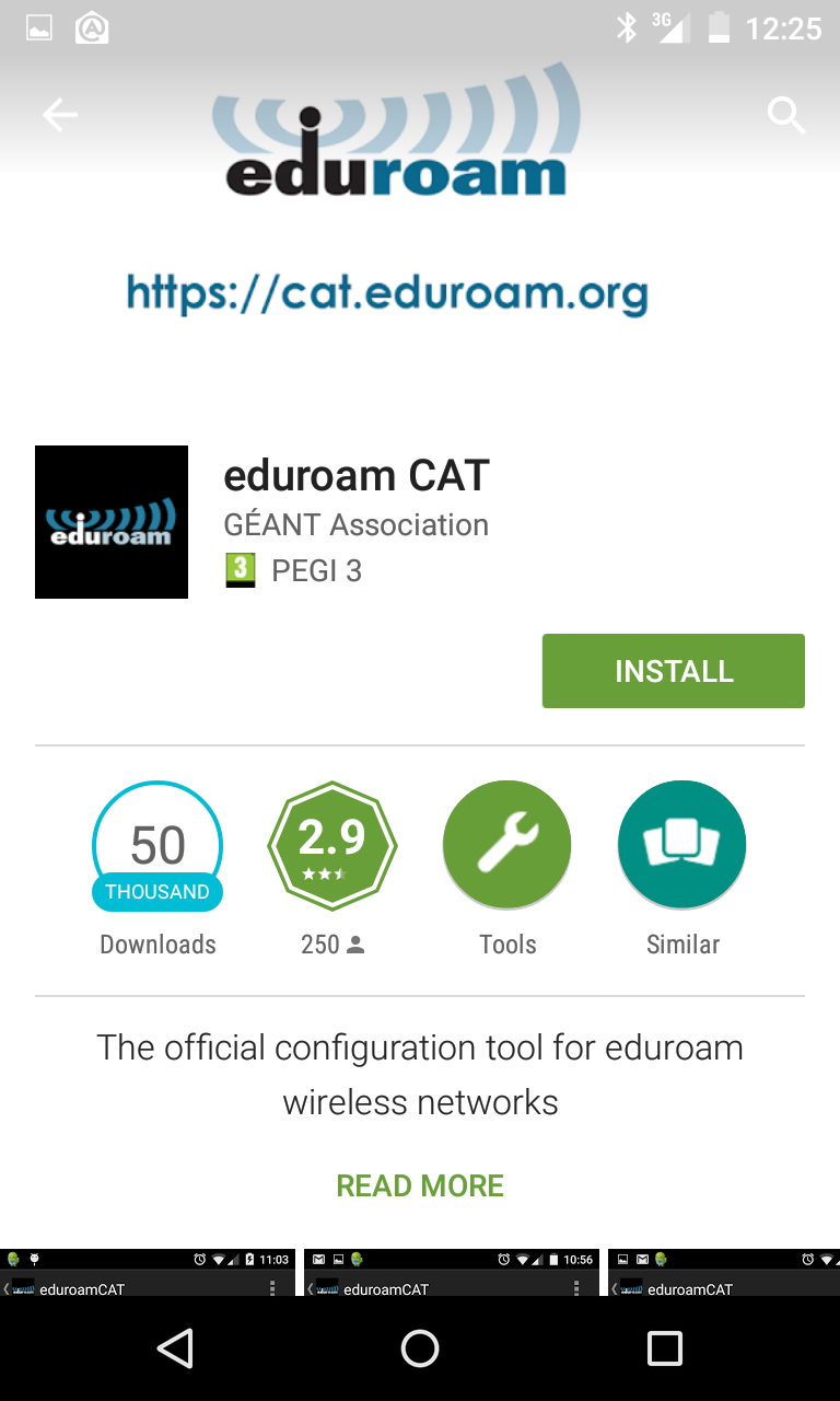 Az eduroam CAT program installálálsa